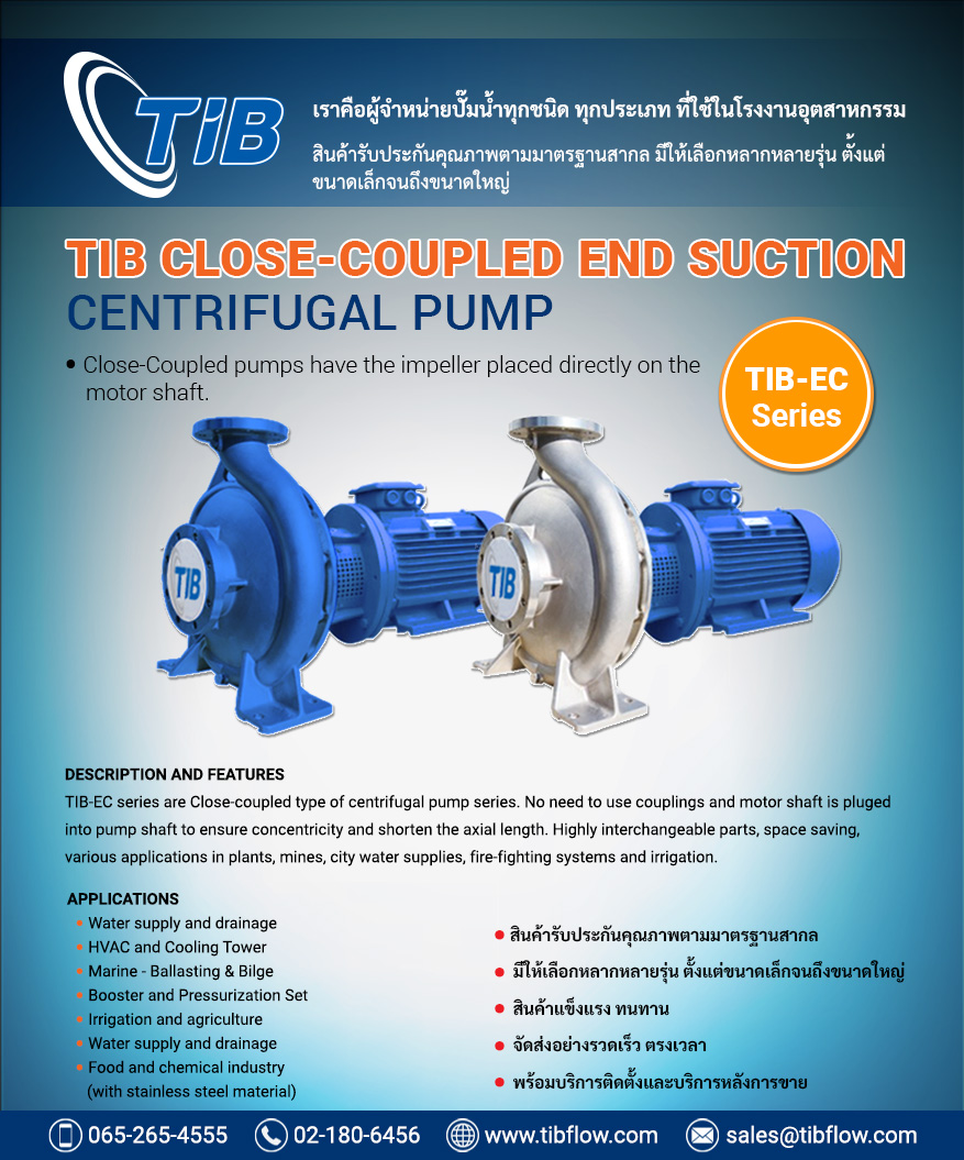 TIB Close-coupled End Suction Centrifugal Pump